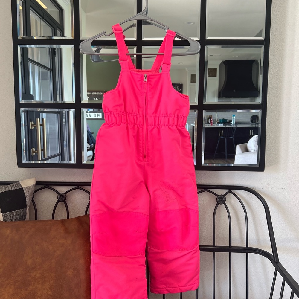 Toddler Ski bibs. Bright pink. Size 4t